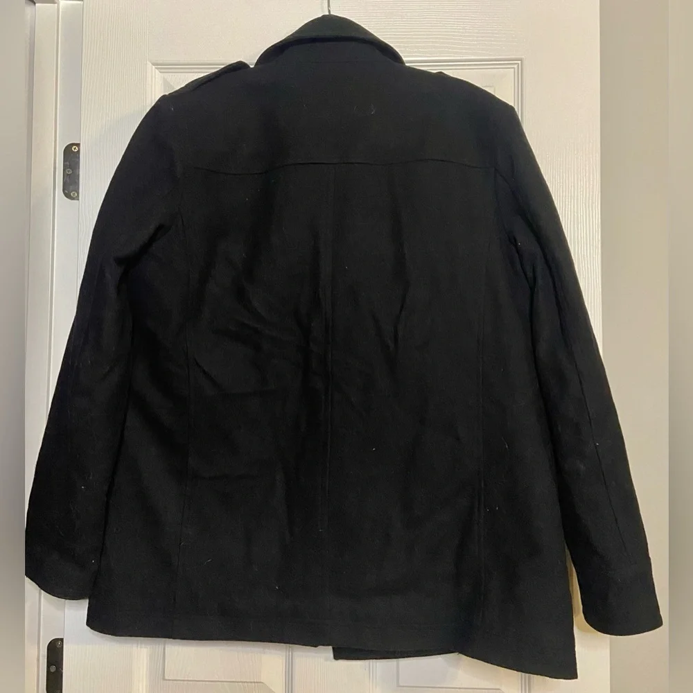 LEVI'S Mens Double Breasted Coat Wool Coat Size M.  Has Paint In Inside Of Coat